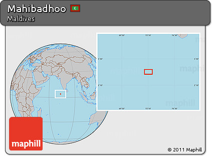 Gray Location Map of Mahibadhoo