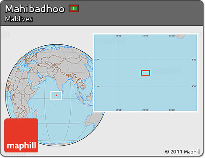 Gray Location Map of Mahibadhoo