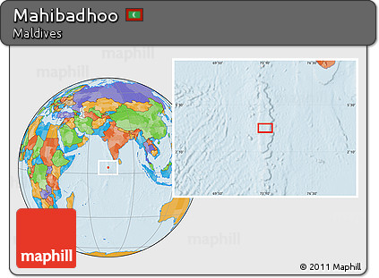 Political Location Map of Mahibadhoo