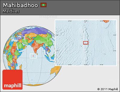 Political Location Map of Mahibadhoo