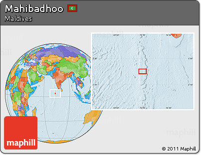 Political Location Map of Mahibadhoo