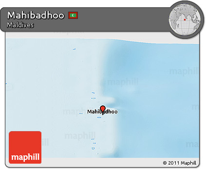 Shaded Relief Panoramic Map of Mahibadhoo