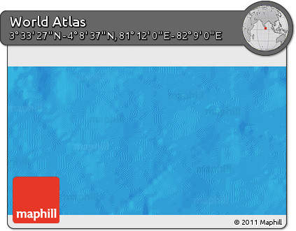 Physical 3D Map of the Area around 3° 51' 2" N, 81° 40' 30" E