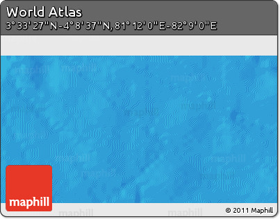 Physical 3D Map of the Area around 3° 51' 2" N, 81° 40' 30" E