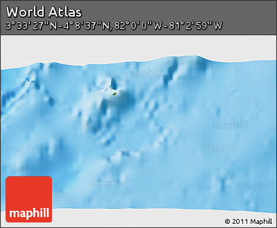 Physical 3D Map of the Area around 3° 51' 2" N, 81° 31' 30" W