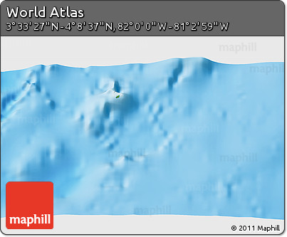 Physical 3D Map of the Area around 3° 51' 2" N, 81° 31' 30" W