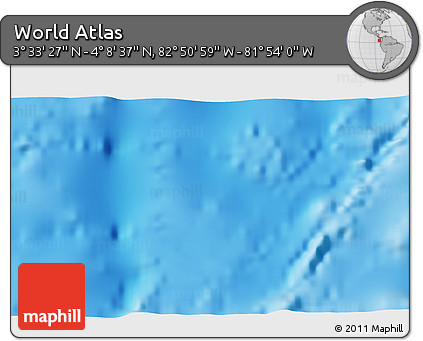 Physical 3D Map of the Area around 3° 51' 2" N, 82° 22' 30" W