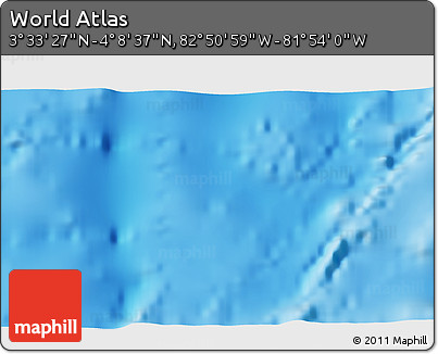 Physical 3D Map of the Area around 3° 51' 2" N, 82° 22' 30" W