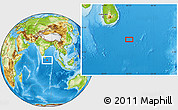 Physical Location Map of the area around 3° 51' 2" N, 83° 22' 30" E