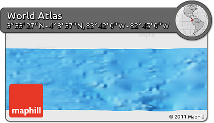 Shaded Relief Panoramic Map of the Area around 3° 51' 2" N, 83° 13' 29" W