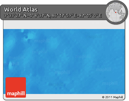 Physical 3D Map of the Area around 3° 51' 2" N, 86° 46' 30" E