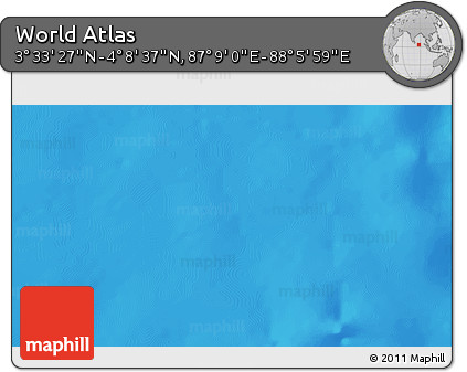 Physical 3D Map of the Area around 3° 51' 2" N, 87° 37' 30" E