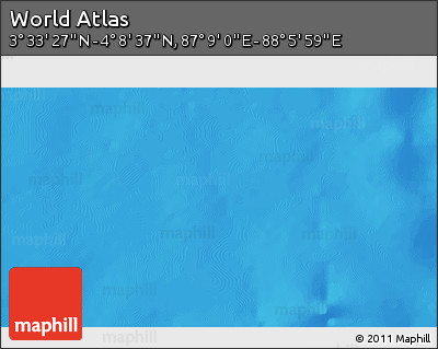 Physical 3D Map of the Area around 3° 51' 2" N, 87° 37' 30" E