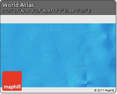 Physical 3D Map of the Area around 3° 51' 2" N, 87° 37' 30" E