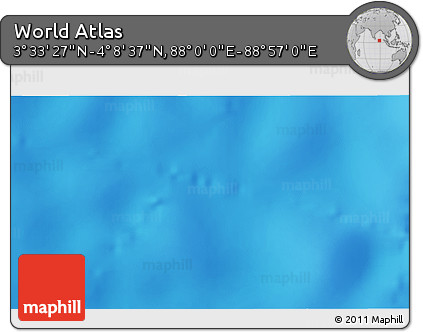 Physical 3D Map of the Area around 3° 51' 2" N, 88° 28' 29" E