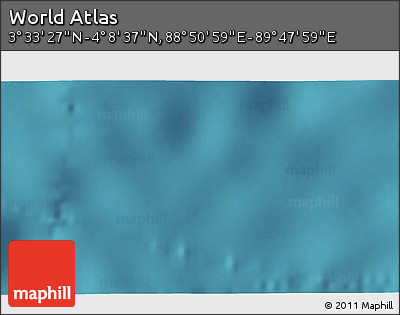 Satellite 3D Map of the Area around 3° 51' 2" N, 89° 19' 29" E