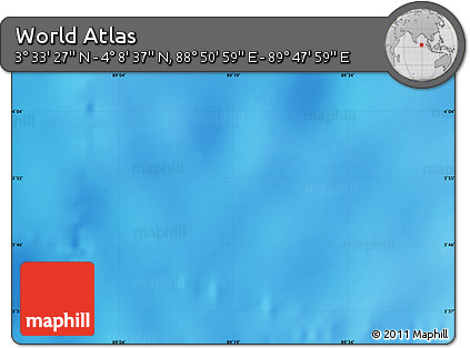Physical Map of the Area around 3° 51' 2" N, 89° 19' 29" E