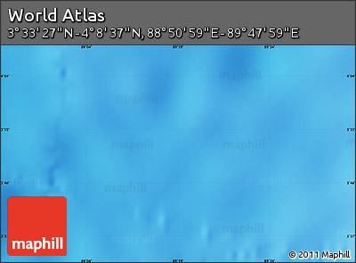 Physical Map of the Area around 3° 51' 2" N, 89° 19' 29" E