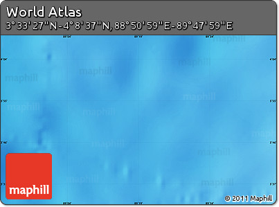 Physical Map of the Area around 3° 51' 2" N, 89° 19' 29" E