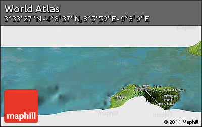 Satellite Panoramic Map of the Area around 3° 51' 2" N, 8° 34' 29" E