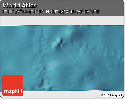 Satellite 3D Map of the Area around 3° 51' 2" N, 90° 10' 30" E