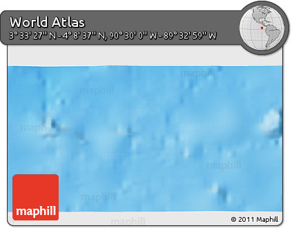 Shaded Relief 3D Map of the Area around 3° 51' 2" N, 90° 1' 30" W