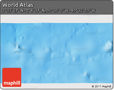 Shaded Relief 3D Map of the Area around 3° 51' 2" N, 90° 1' 30" W