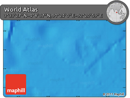 Physical Map of the Area around 3° 51' 2" N, 91° 52' 30" E