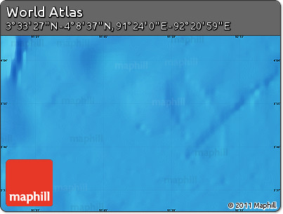 Physical Map of the Area around 3° 51' 2" N, 91° 52' 30" E