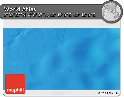 Physical 3D Map of the Area around 3° 51' 2" N, 92° 43' 29" E