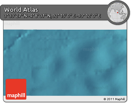 Satellite 3D Map of the Area around 3° 51' 2" N, 92° 43' 29" E