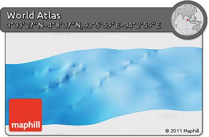 Physical Panoramic Map of the Area around 3° 51' 2" N, 93° 34' 29" E