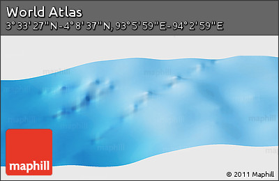 Physical Panoramic Map of the Area around 3° 51' 2" N, 93° 34' 29" E