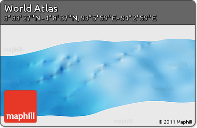 Physical Panoramic Map of the Area around 3° 51' 2" N, 93° 34' 29" E