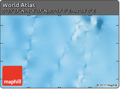 Shaded Relief Map of the Area around 3° 51' 2" N, 94° 25' 30" E