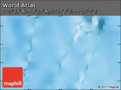 Shaded Relief Map of the Area around 3° 51' 2" N, 94° 25' 30" E