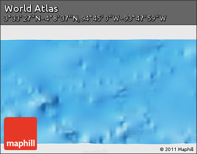 Physical 3D Map of the Area around 3° 51' 2" N, 94° 16' 30" W