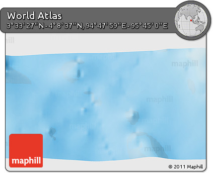 Physical 3D Map of the Area around 3° 51' 2" N, 95° 16' 30" E