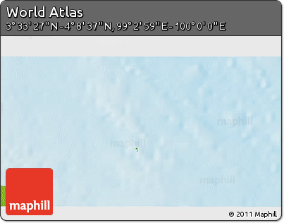 Physical 3D Map of the Area around 3° 51' 2" N, 99° 31' 30" E