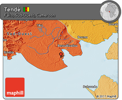 Political 3D Map of Tendé