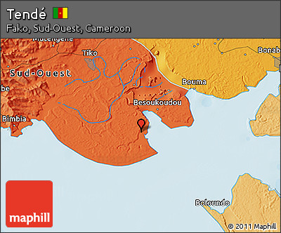 Political 3D Map of Tendé