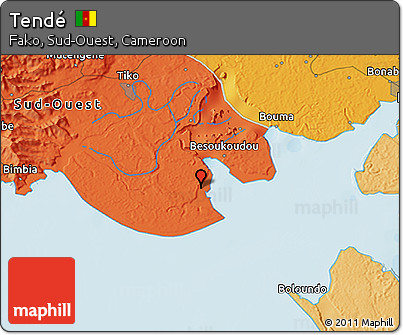 Political 3D Map of Tendé