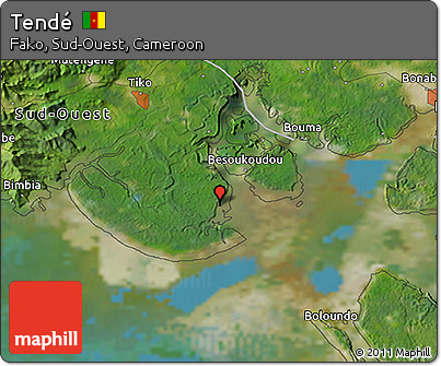 Satellite 3D Map of Tendé