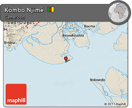 Shaded Relief 3D Map of Kombo Njimé