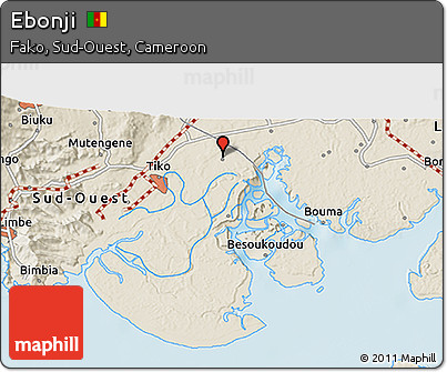 Shaded Relief 3D Map of Ebonji