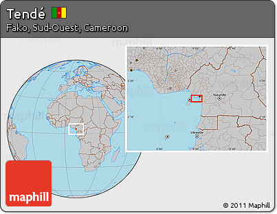 Gray Location Map of Tendé