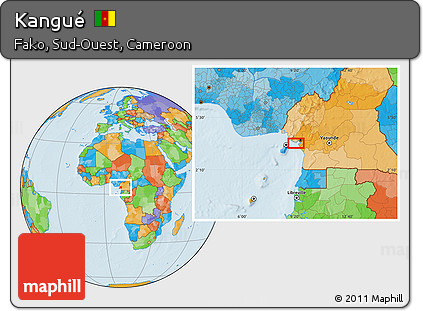 Political Location Map of Kangué
