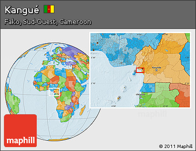 Political Location Map of Kangué