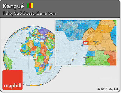 Political Location Map of Kangué