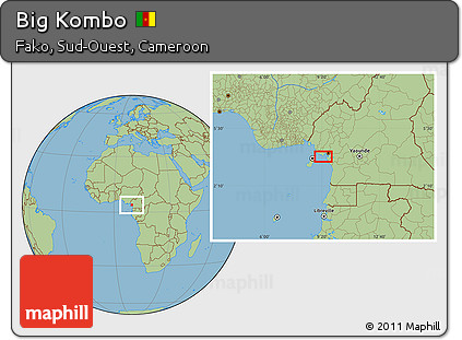Savanna Style Location Map of Big Kombo